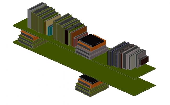 650x400 Book Storage Desk Model Cad Drawing Details Dwg