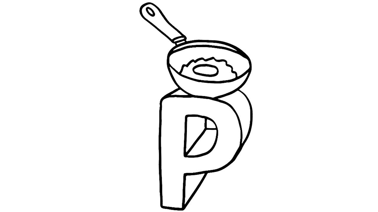 1280x720 how to draw alphabet letter p for kids p for pan coloring