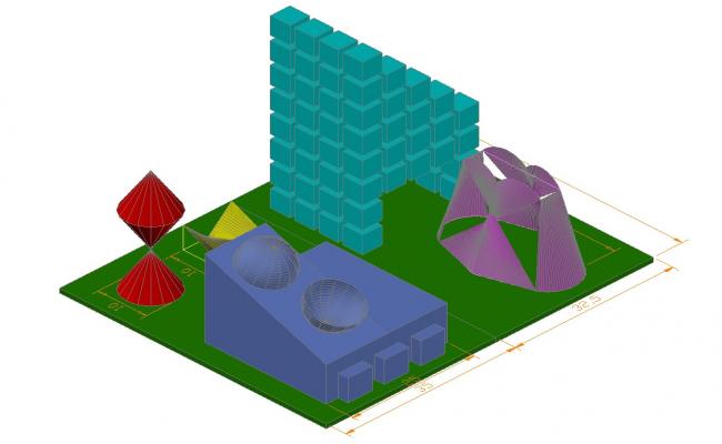 650x400 Multiple Garden Play Equipment Blocks Cad Drawing Details Dwg