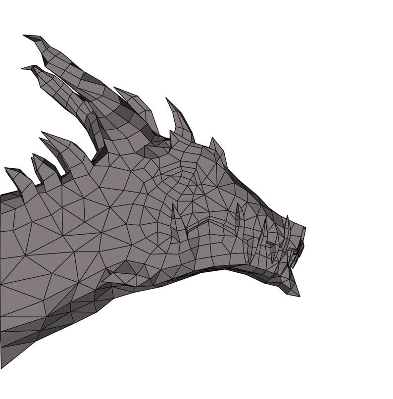 794x806 dragon big geometric kit low poly papercraft diy etsy