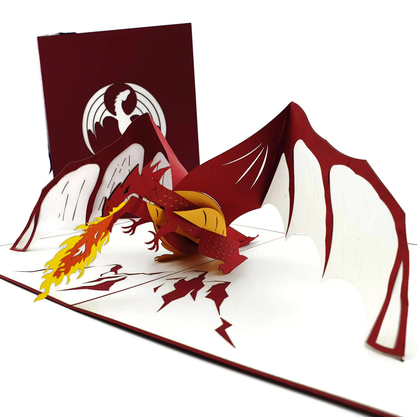 1600x1600 Red Dragon Pop Up Card Etsy
