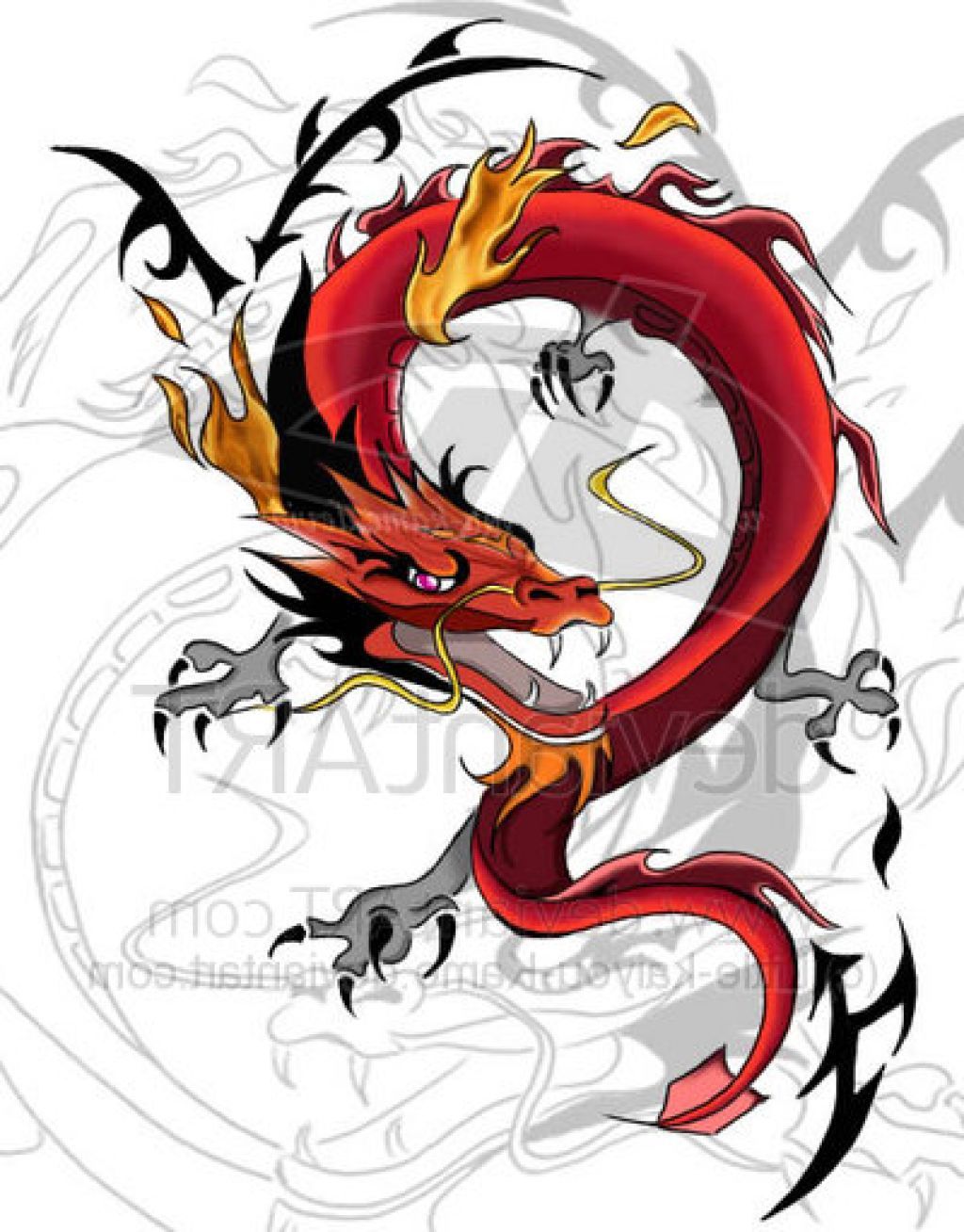 1024x1308 Dragon Drawings Best Dragon Tattoos Color Ideas