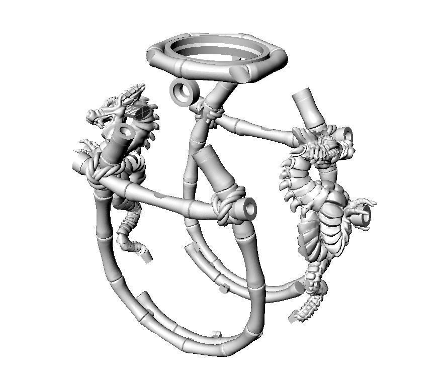 879x764 Print Model The Ring With The Dragon Cgtrader