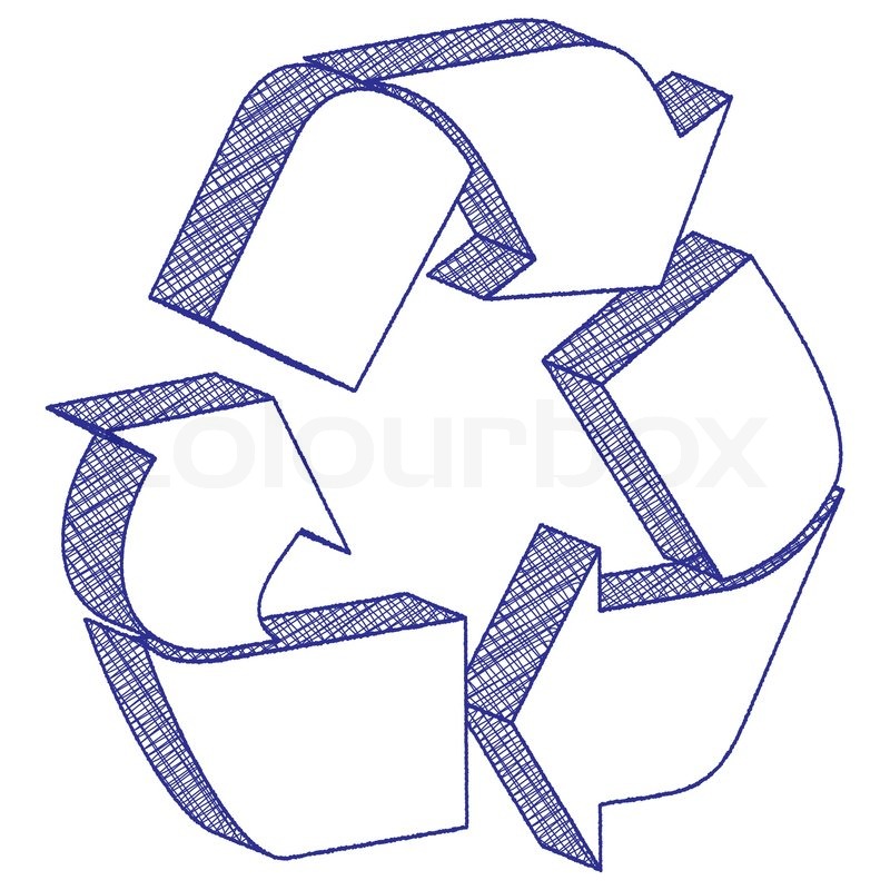 800x800 Scratch Recycling Symbol On A White Stock Vector Colourbox