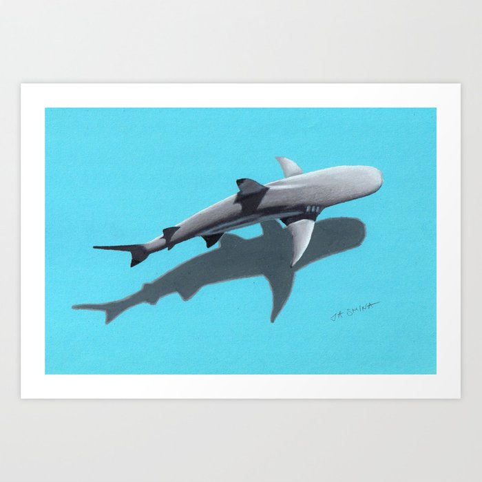 700x700 Drawing Of A Shark Art Print