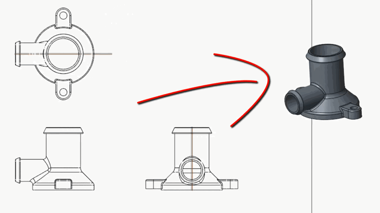 1280x720 Creating A Model From A Drawing With Ptc Creo Direct