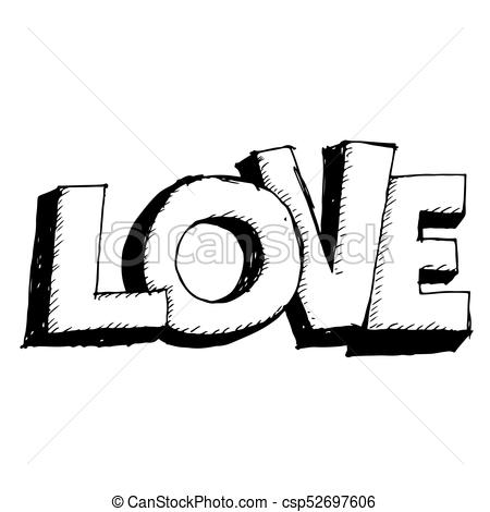 450x470 Love Text Doodle