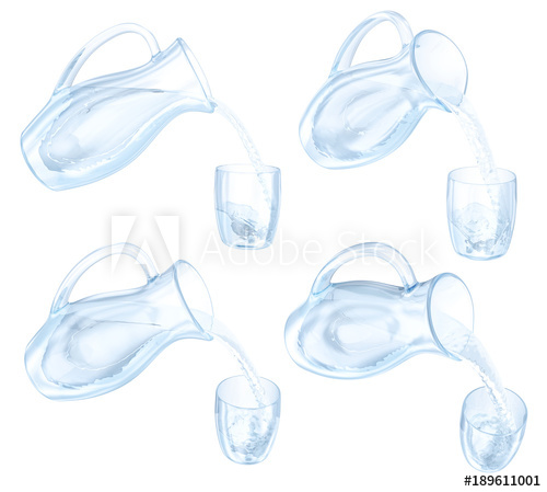 500x449 Glass Jug Of A Glass With Water Set Of Illustrations