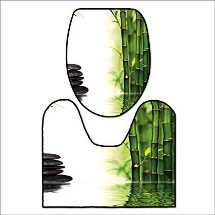 425x425 Qianhehome Printed Bath Rug Set Bamboos Reflecting