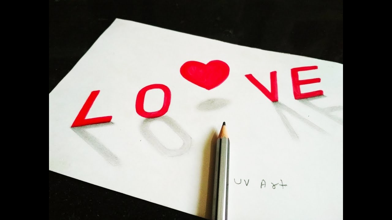 1280x720 How To Draw A Text Love Heart Drawing For Valentines Day