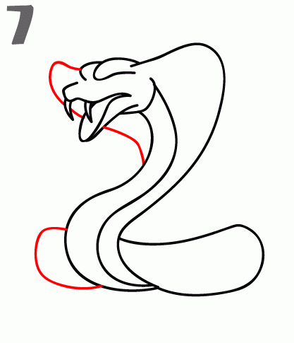 417x485 How To Draw A Cobra