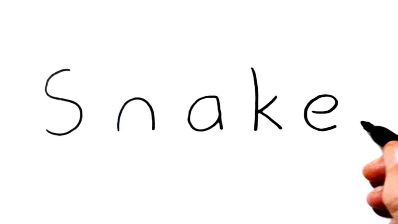 1280x720 How To Draw A Snake Using The Word Snake