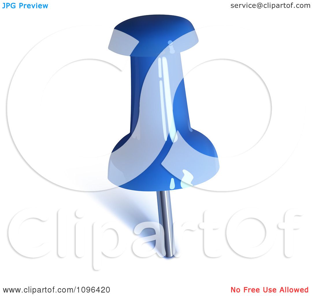 1080x1024 Clipart Blue Shiny Drawing Pin Inserted In Paper
