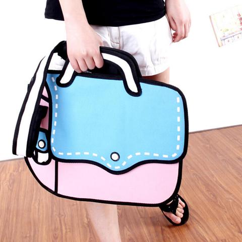 480x480 Hot Jump Drawing Vector Cartoon Paper Comic Backpack Bag