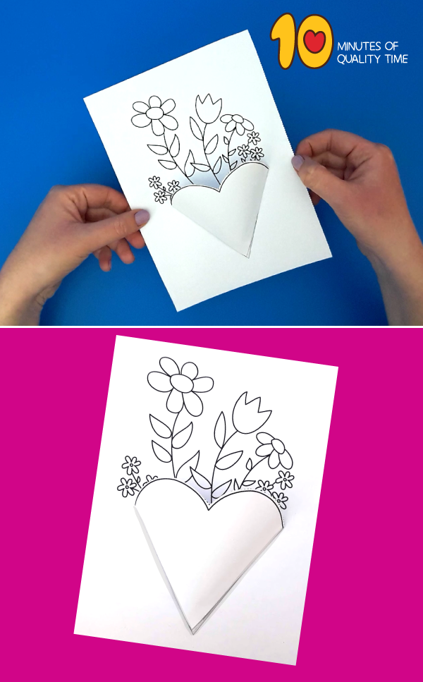 600x967 Flowers In Heart Shaped Vase Valentine's Day Craft