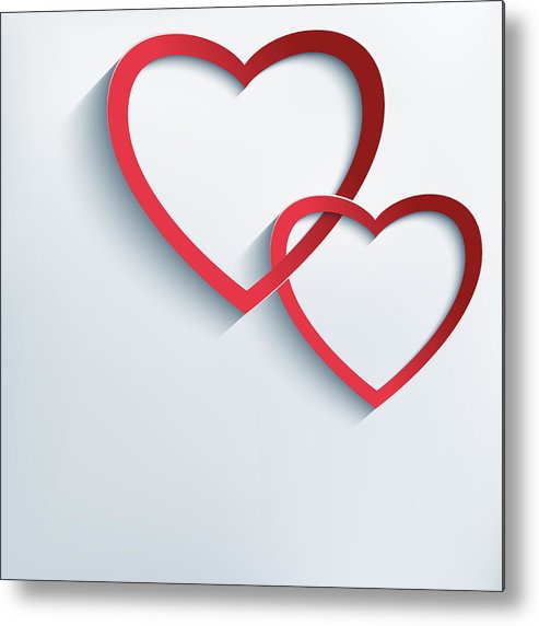 493x572 Trendy Background With Paper Hearts Metal Print