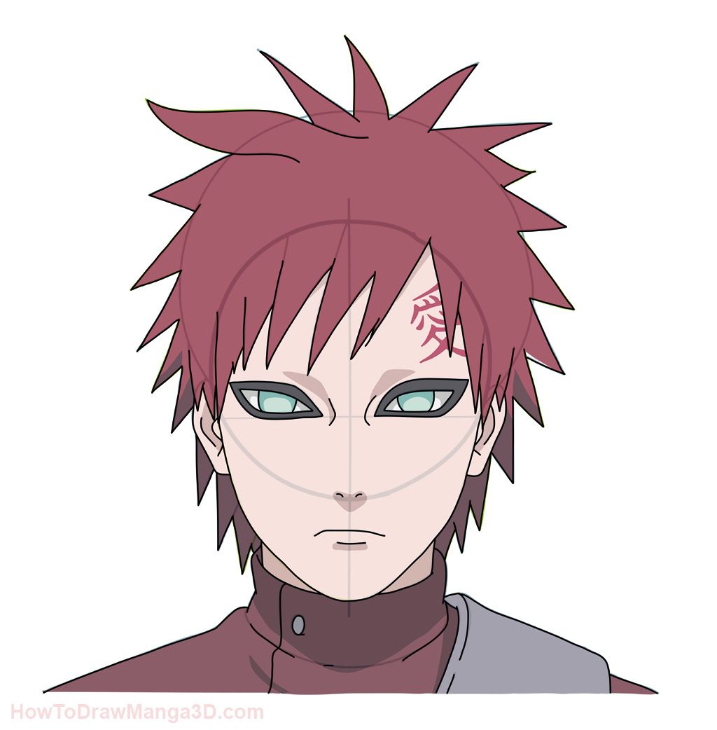 1024x1042 How To Draw Gaara From Naruto Step