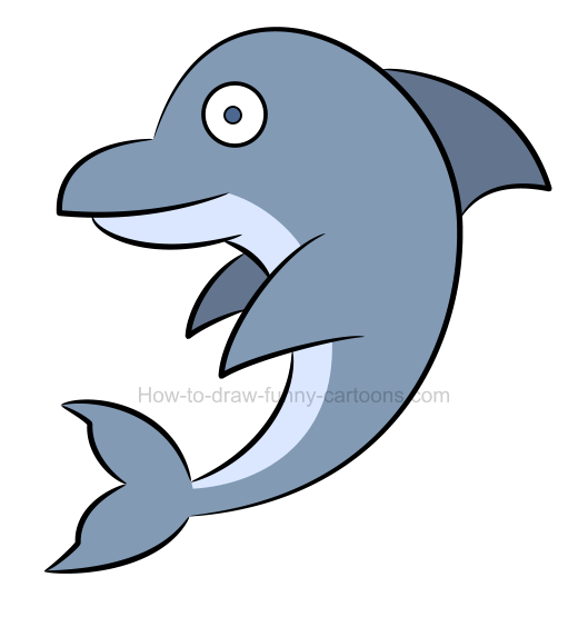 529x555 How To Draw A Simple Dolphin