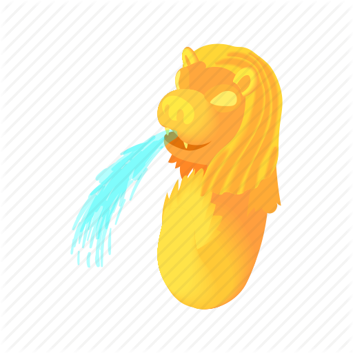 512x512 Cartoon, Drawing, Fish, Graphic, Lion, Merlion, Statue Icon
