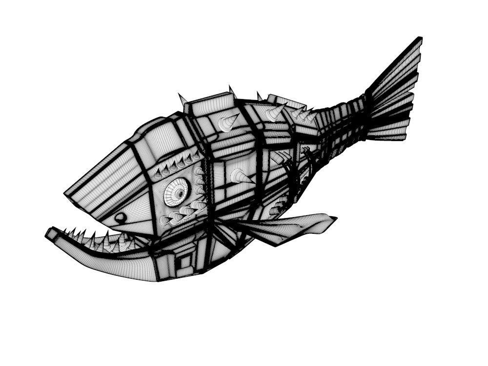 1000x750 Golden Fish Cgtrader