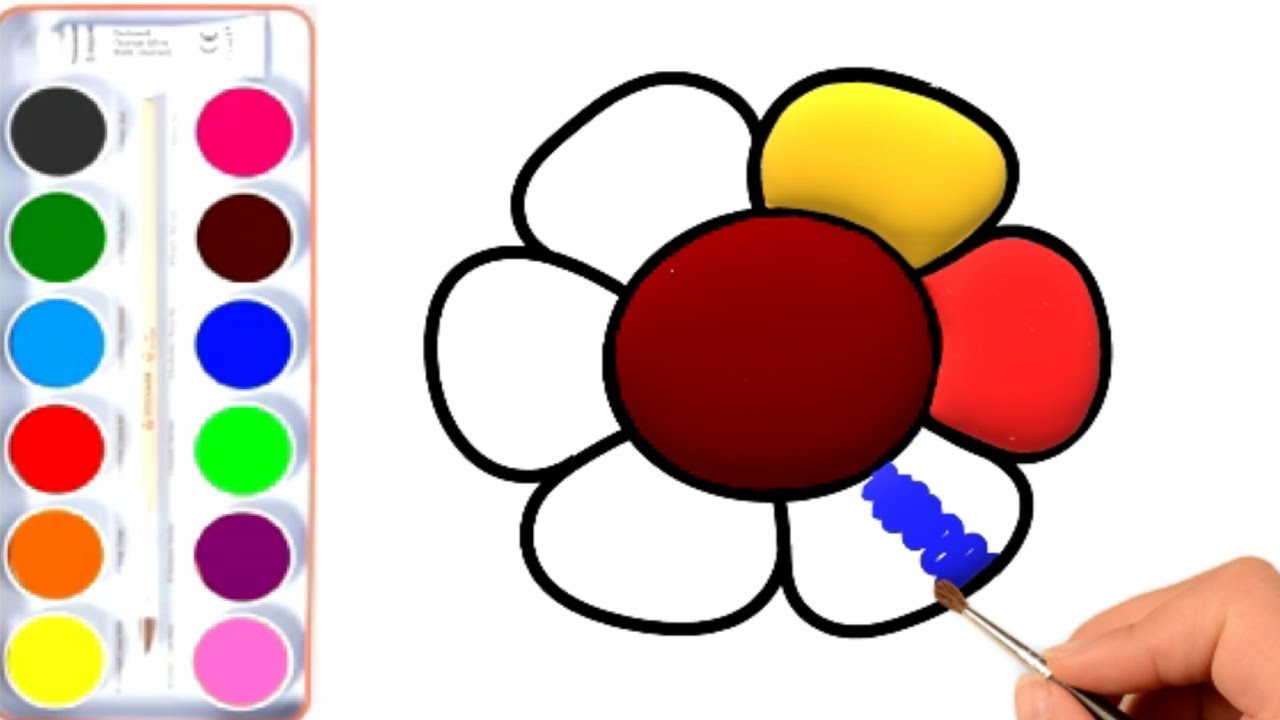 1280x720 Flower Drawing Coloring For Kids