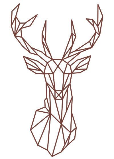 400x559 Geometric Deer Head Wall Sticker Geometry Animal Series Decals