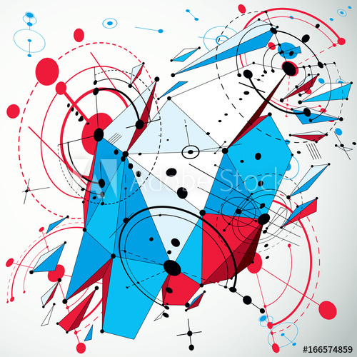 500x500 Technology Vector Drawing With Low Poly Demolished Geometric