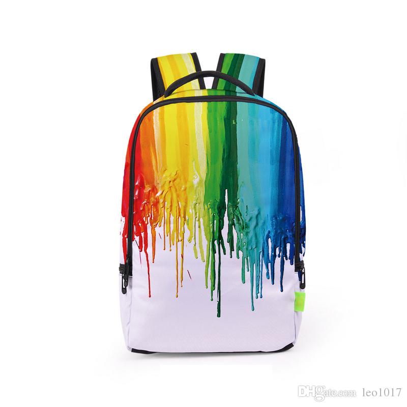 800x800 foil paint splatter print hiphop backpacks girl boy student