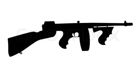 480x240 Gun Silhouette Stock Image Of 'silhouette Of Tommy Gun' B Day