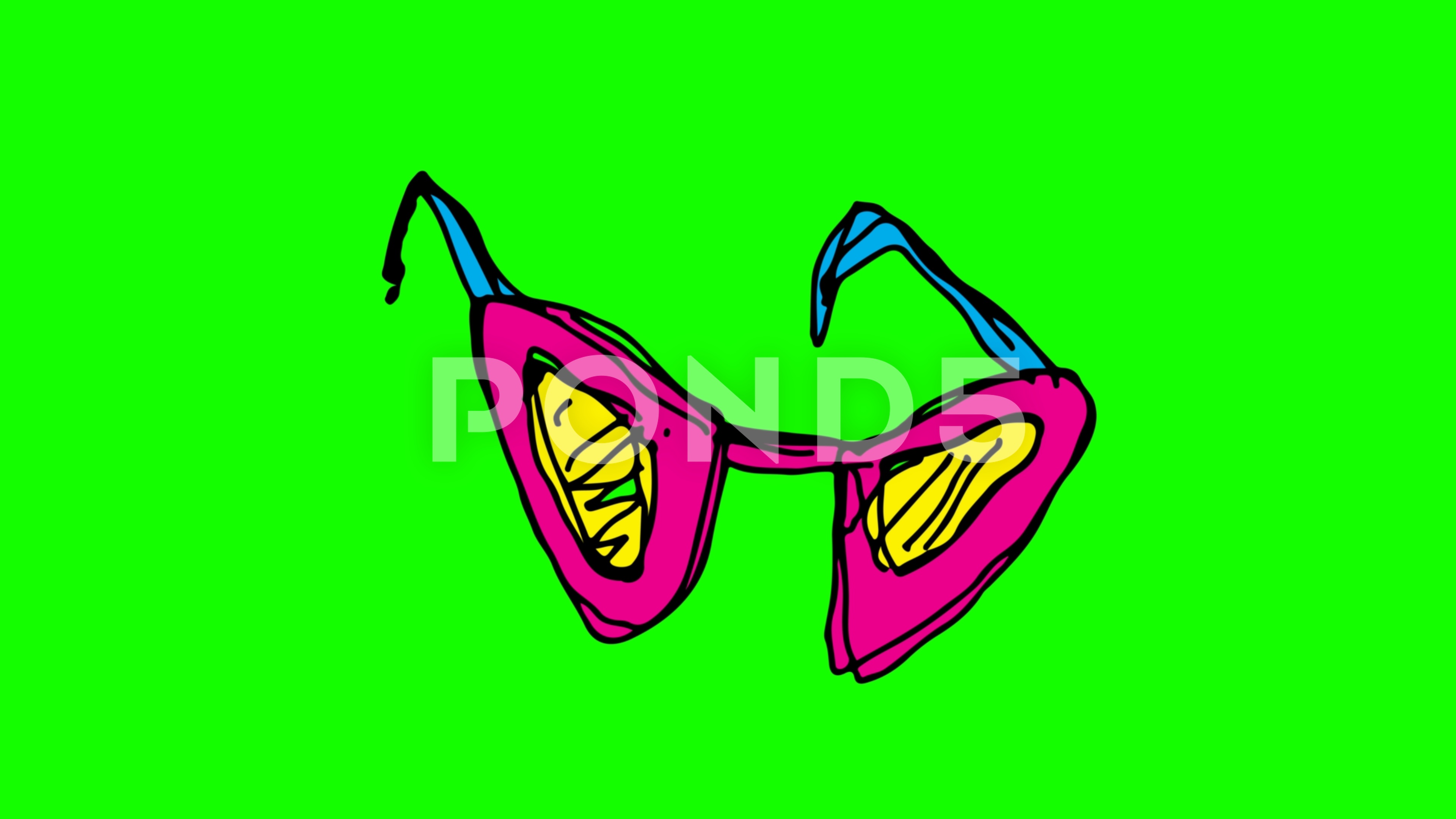 3840x2160 Hand Drawing Icon Green Screen With Theme Of Eyeglasses Video