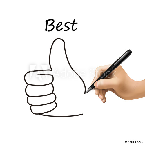 500x500 Best Word And Thumb Up Drawn