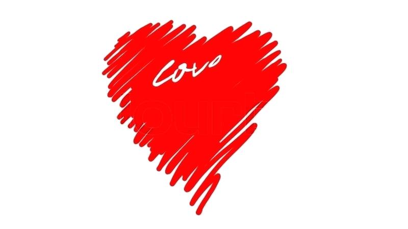 800x450 Drawing Of I Love You On A Heart Heart With Banner Drawing