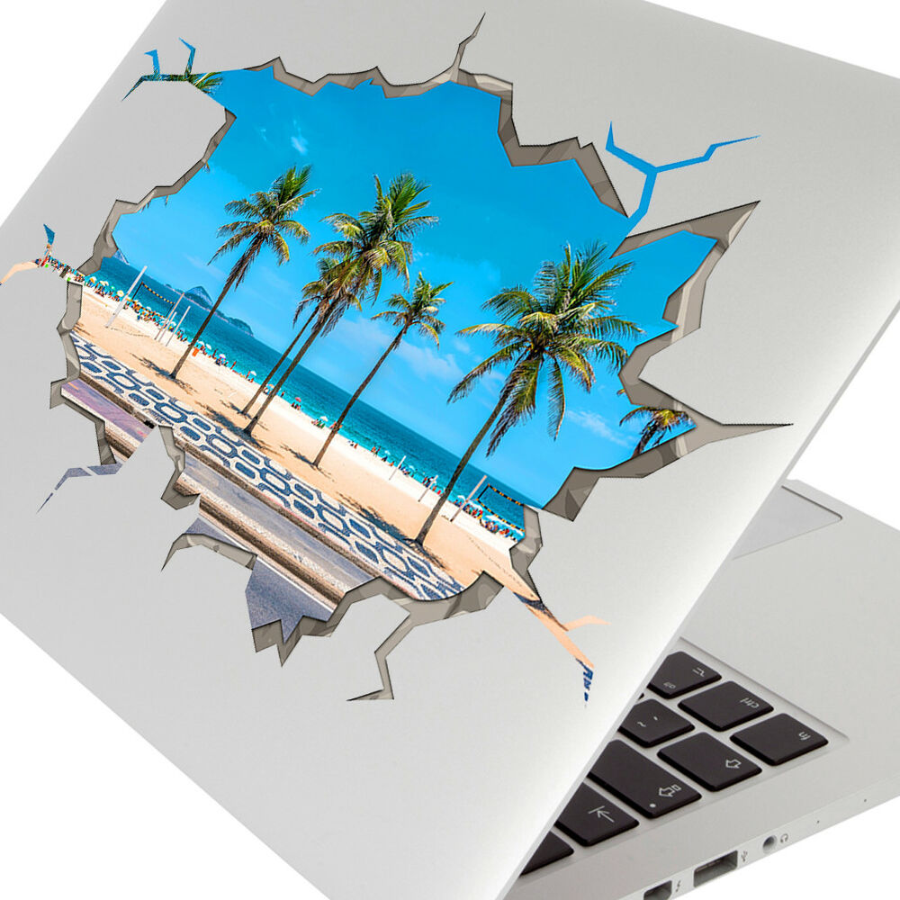 1000x1000 Laptop Stickers Palm Trees Surf Beach Sun Smashed Decal Art