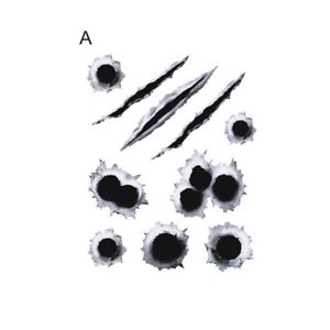 300x300 New Car Styling Fake Hole Shots Funny Car Helmet Pp Stickers