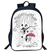 175x175 print design black double deck rucksack, magical