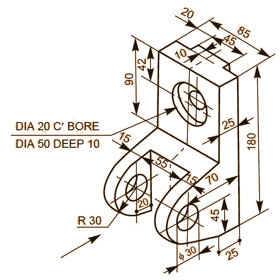 575x576 Sectional View Solved Examples Orthographic Projections Cad