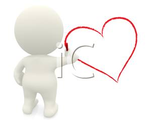 300x238 A Man Drawing A Red Valentine Heart