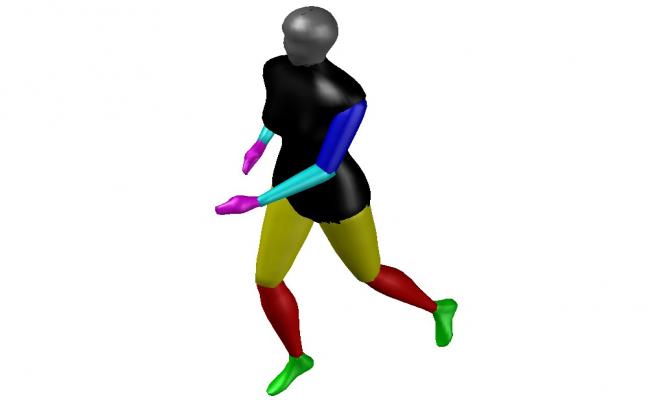 650x400 Running Man Block Cad Drawing Details Dwg