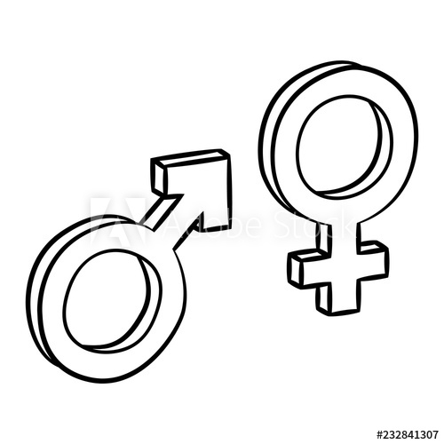 500x500 Sign Of Gender Difference Man And Woman Vector