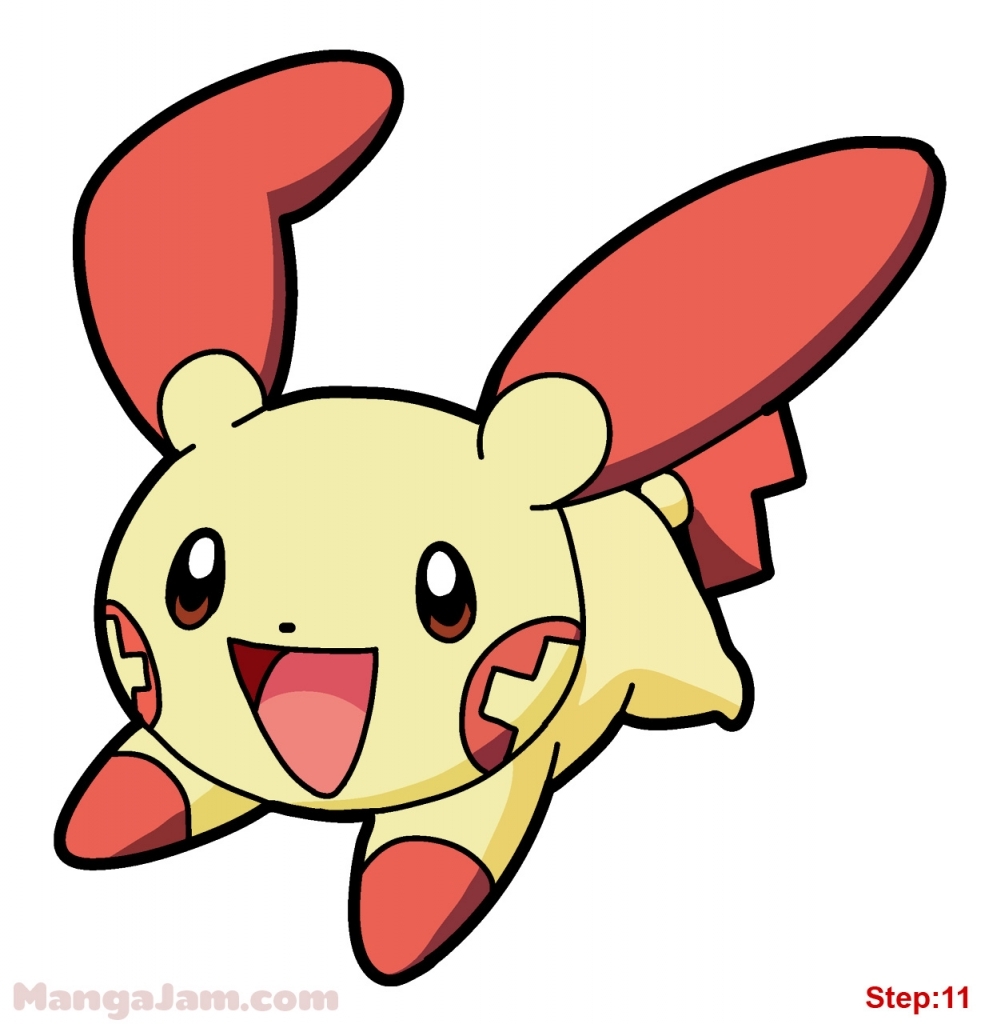 989x1024 Pokemon Easy To Draw How To Draw Plusle From Pokemon How To Draw