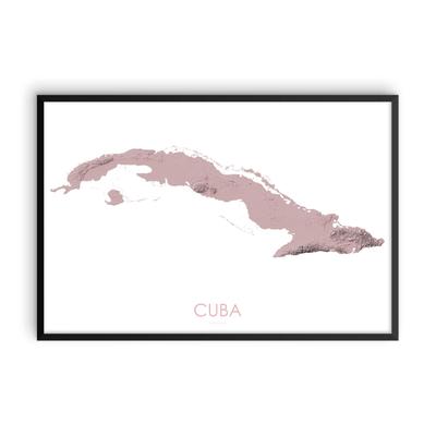400x400 cuba topographic wall art map
