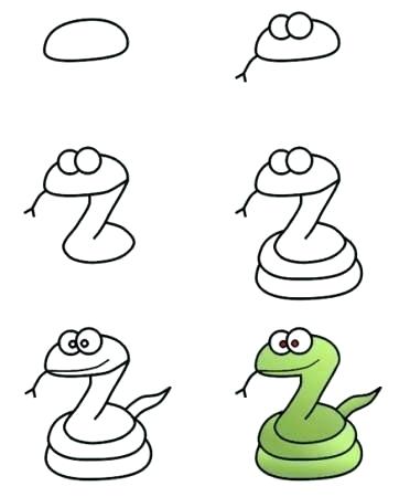 372x450 How Do You Draw A Snake How To Draw A Snake Easy Draw Snake Step