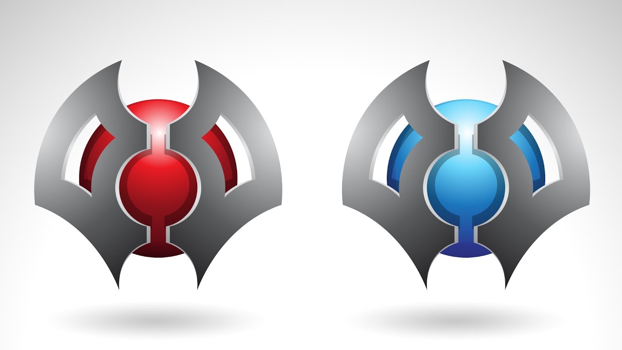 1280x720 Drawing A Futuristic Sphere And Blades Vector Logo