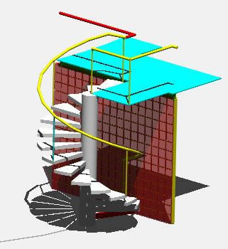 321x350 snail stairway in autocad cad download
