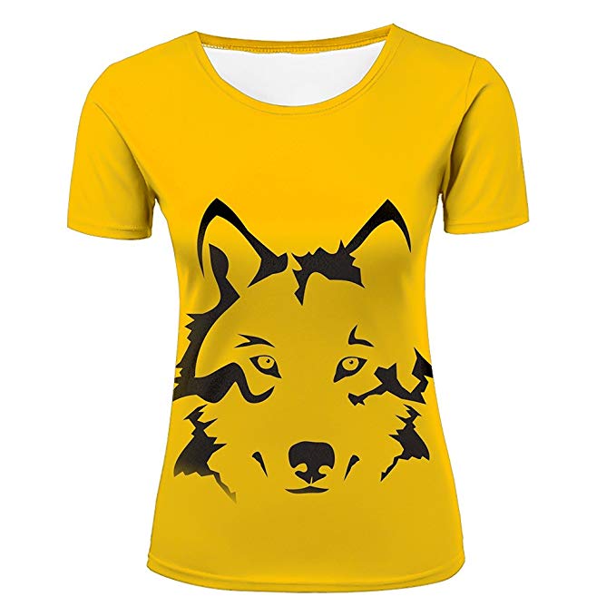 679x679 Ouzhouxijia Mens Print T Shirts Sketch Draw Cute Wolf Graphic