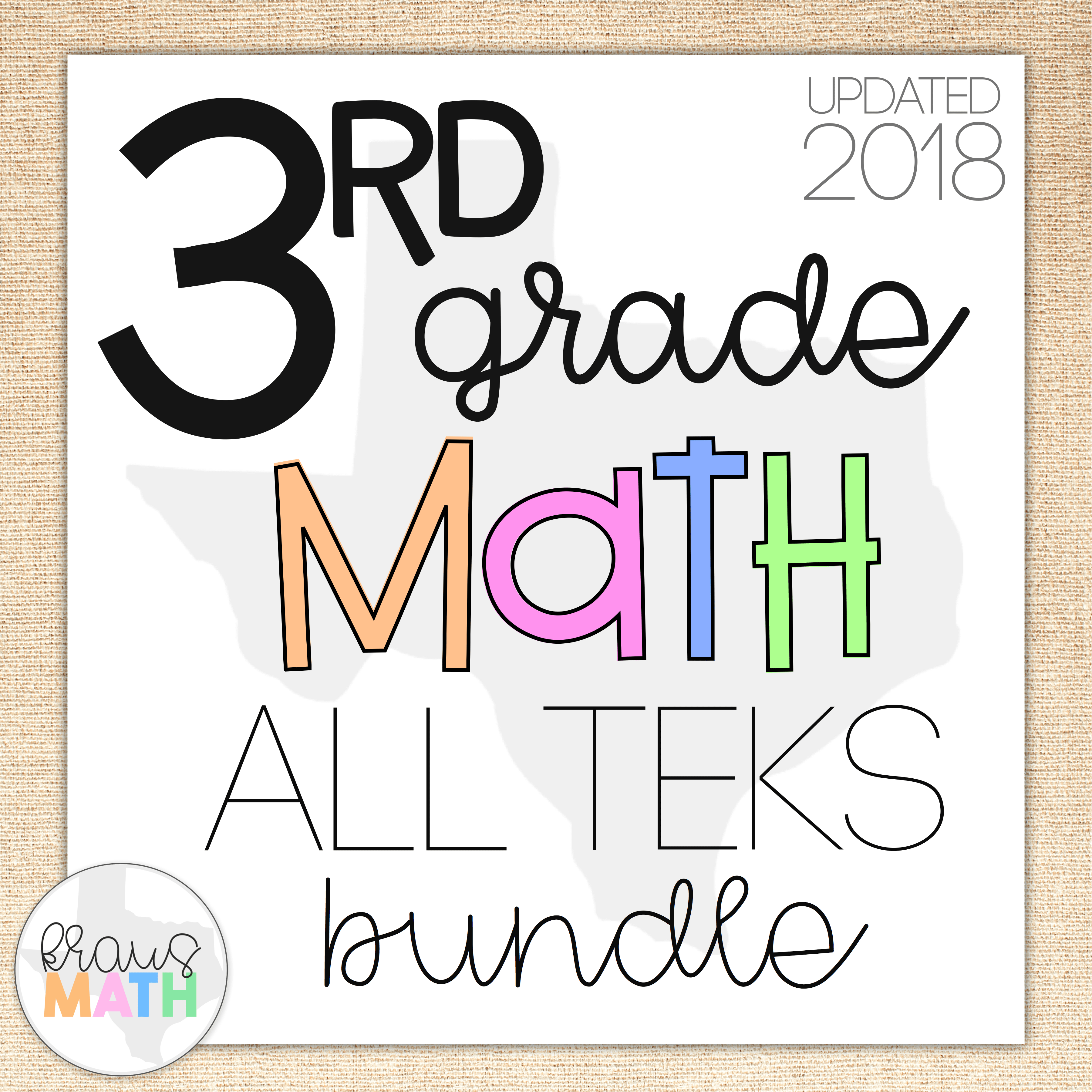 3600x3600 Grade Math Staar Test Prep Task Cards All Teks Bundle