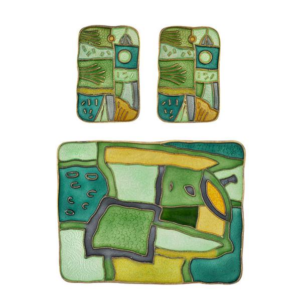 600x600 David Andersen Enamel Four Seasons Summer Pinearring Set