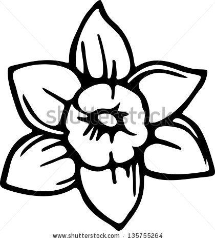 420x470 Royalty Free Line Art Flowers