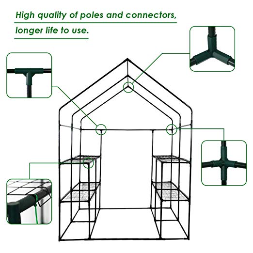 522x522 Youke Walk In Greenhouse Pe Cloth Cover Garden House Succulent