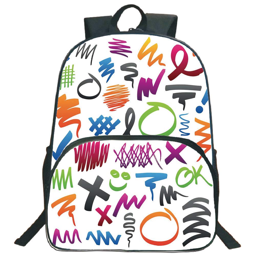 1000x1000 Doodle Print Backpacks,pencil Drawings